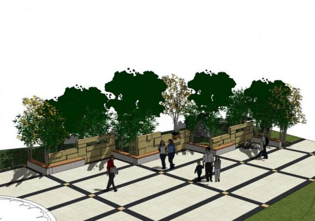 Sketchup素材模型|石材景墙矮墙素材组件 Sketchup素材模型|石材景墙矮墙素材组件