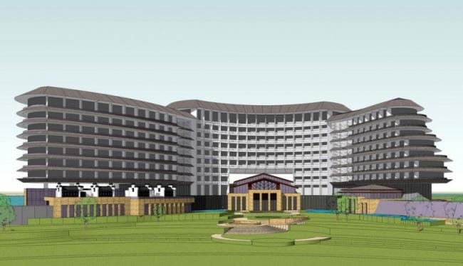 Sketchup酒店模型|高层酒店,新中式风格 Sketchup酒店模型|高层酒店,新中式风格