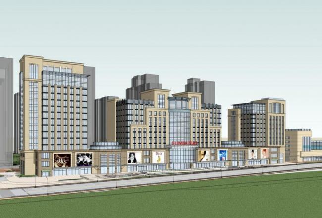 Sketchup办公模型|高层办公楼,新古典风格 Sketchup办公模型|高层办公楼,新古典风格