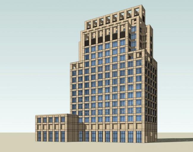 Sketchup办公模型|高层办公楼,古典风格 Sketchup办公模型|高层办公楼,古典风格