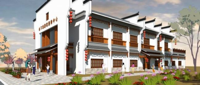 Sketchup办公模型|游客中心,中式风格 Sketchup办公模型|游客中心,中式风格