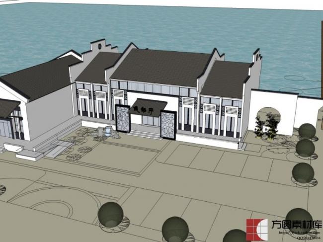 Sketchup车站路桥|候船厅,现代中式风格 Sketchup车站路桥|候船厅,现代中式风格