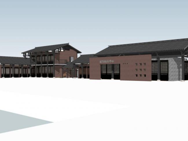 Sketchup办公模型|接待中心,现代中式风格 Sketchup办公模型|接待中心,现代中式风格