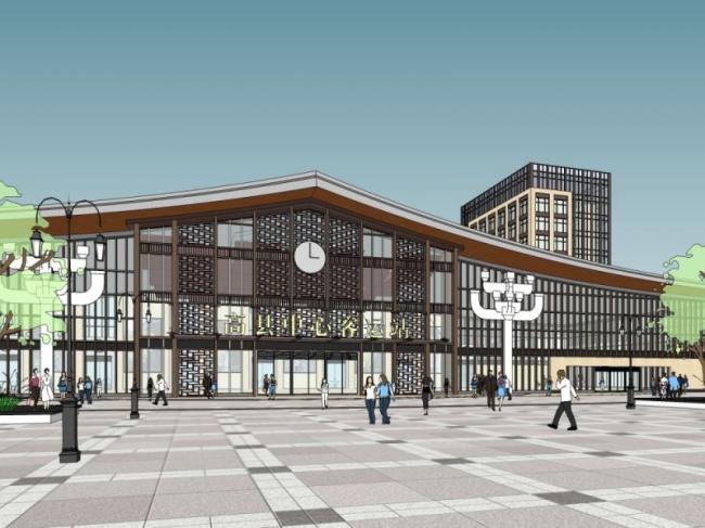 Sketchup车站路桥|多层汽车站,现代风格 Sketchup车站路桥|多层汽车站,现代风格