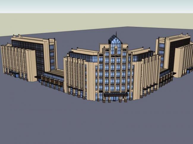 Sketchup办公模型|多层办公楼,现代风格 Sketchup办公模型|多层办公楼,现代风格
