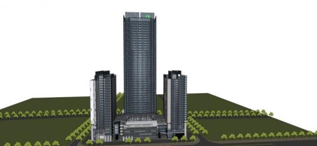 Sketchup办公模型|超高层办公楼,现代风格 Sketchup办公模型|超高层办公楼,现代风格