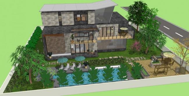 Sketchup景观模型|别墅庭院景观,现代风格 Sketchup景观模型|别墅庭院景观,现代风格