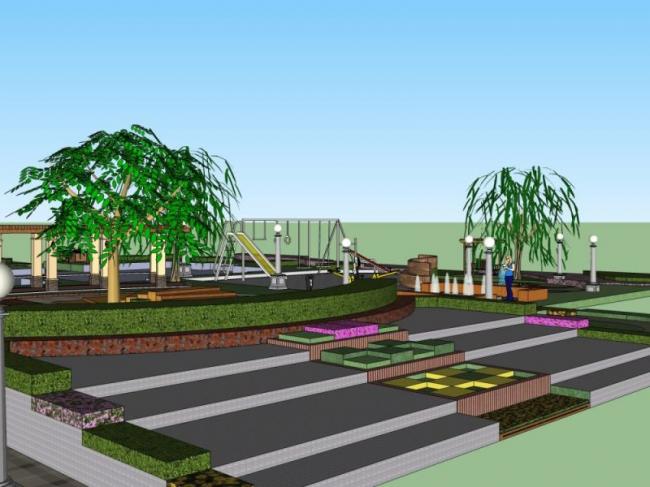 Sketchup景观模型|小区景观,现代风格 Sketchup景观模型|小区景观,现代风格