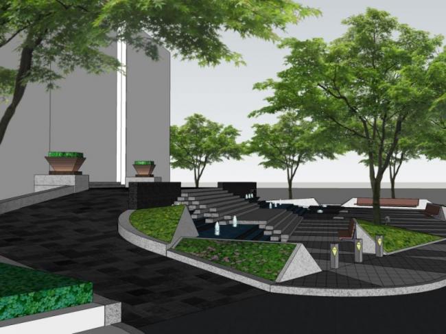 Sketchup景观模型|广场景观,现代风格 Sketchup景观模型|广场景观,现代风格