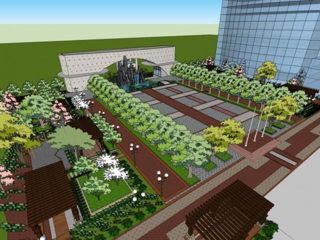 Sketchup景观模型|办公景观,现代风格 Sketchup景观模型|办公景观,现代风格