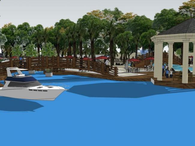 Sketchup景观模型|滨河景观,古典风格 Sketchup景观模型|滨河景观,古典风格