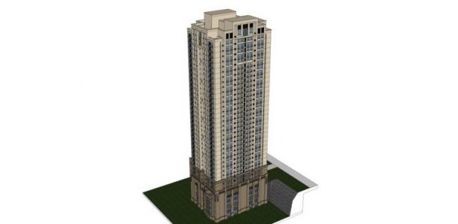Sketchup办公模型|超高层办公楼,现代风格 Sketchup办公模型|超高层办公楼,现代风格