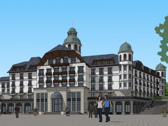 Sketchup酒店模型|多层酒店,古典风格 Sketchup酒店模型|多层酒店,古典风格