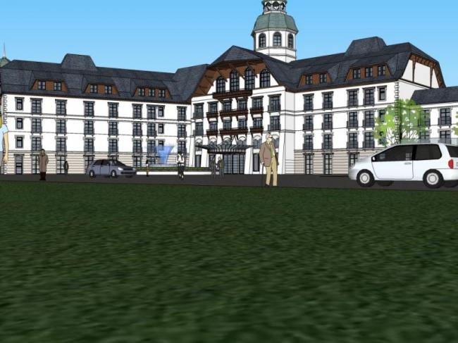 Sketchup酒店模型|多层酒店,古典风格 Sketchup酒店模型|多层酒店,古典风格