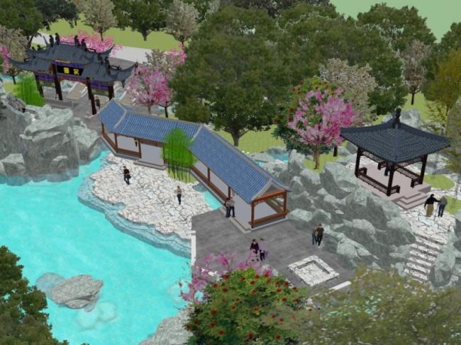 Sketchup景观模型|古典园林景观,中式风格 Sketchup景观模型|古典园林景观,中式风格