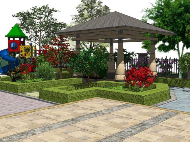 Sketchup景观模型|庭院花园,新中式风格 Sketchup景观模型|庭院花园,新中式风格