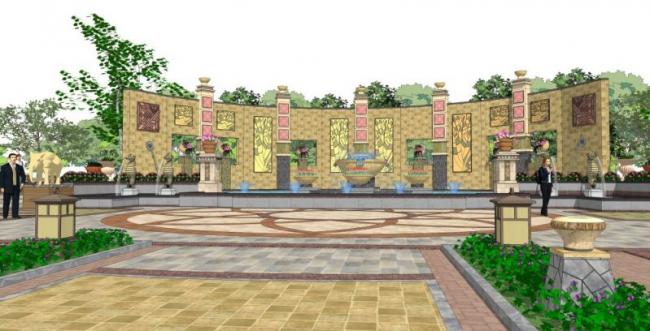 Sketchup景观模型|广场景观,中式风格 Sketchup景观模型|广场景观,中式风格