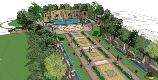 Sketchup景观模型|广场景观,中式风格 Sketchup景观模型|广场景观,中式风格