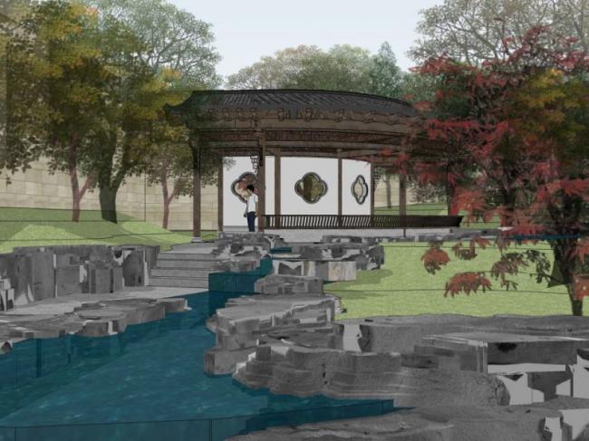 Sketchup景观模型|庭院景观,中式风格 Sketchup景观模型|庭院景观,中式风格