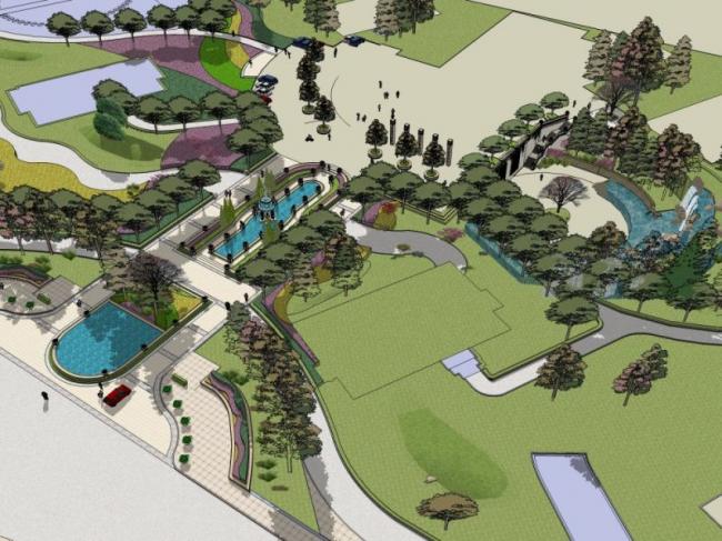 Sketchup景观模型|广场景观,古典风格 Sketchup景观模型|广场景观,古典风格