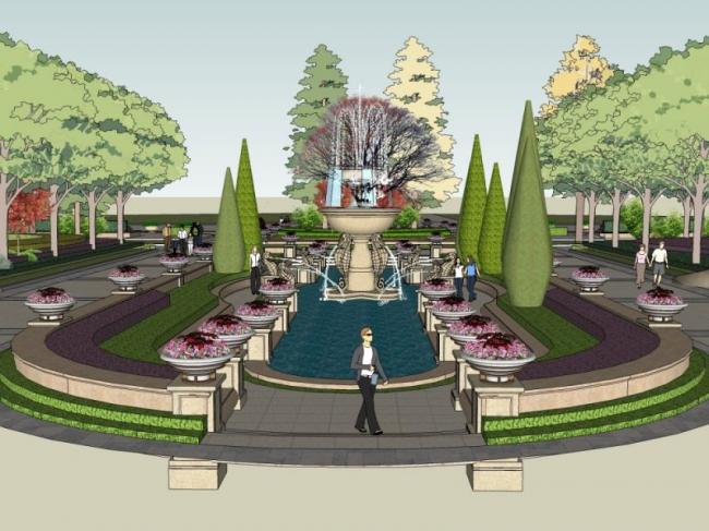 Sketchup景观模型|广场景观,古典风格 Sketchup景观模型|广场景观,古典风格