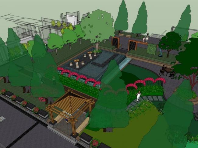 Sketchup景观模型|小区景观,现代风格 Sketchup景观模型|小区景观,现代风格