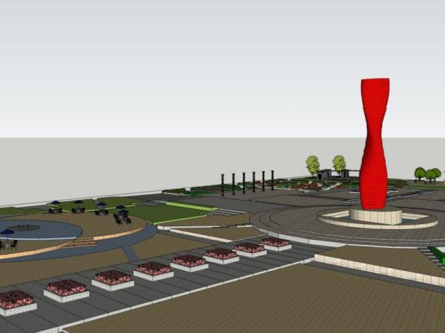 Sketchup景观模型|广场景观,现代风格 Sketchup景观模型|广场景观,现代风格