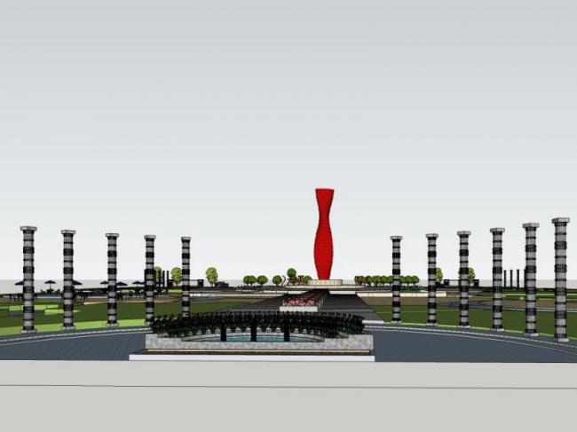 Sketchup景观模型|广场景观,现代风格 Sketchup景观模型|广场景观,现代风格