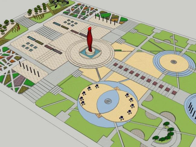 Sketchup景观模型|广场景观,现代风格 Sketchup景观模型|广场景观,现代风格