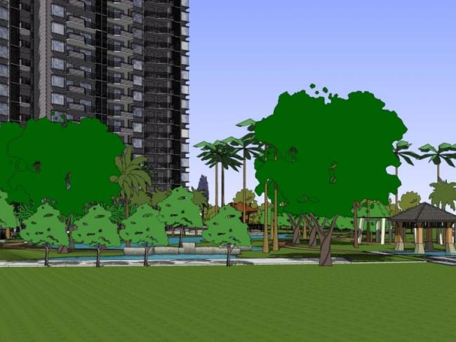 Sketchup景观模型|小区景观,古典风格 Sketchup景观模型|小区景观,古典风格