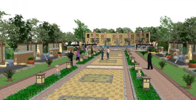 Sketchup景观模型|广场景观,古典风格 Sketchup景观模型|广场景观,古典风格