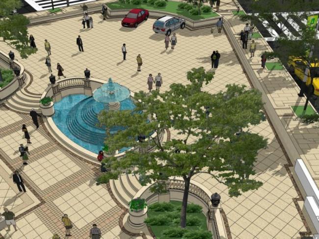 Sketchup景观模型|商业景观,古典风格 Sketchup景观模型|商业景观,古典风格