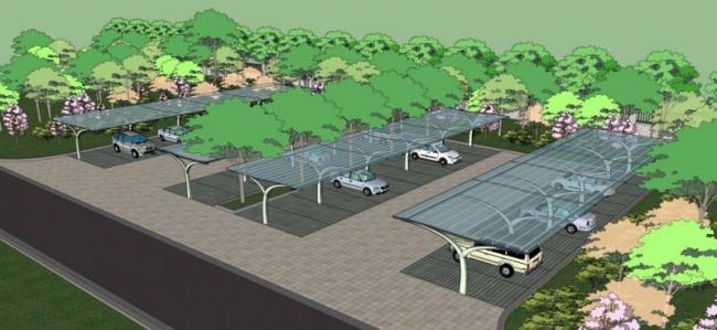 Sketchup景观模型|停车场景观,现代风格 Sketchup景观模型|停车场景观,现代风格