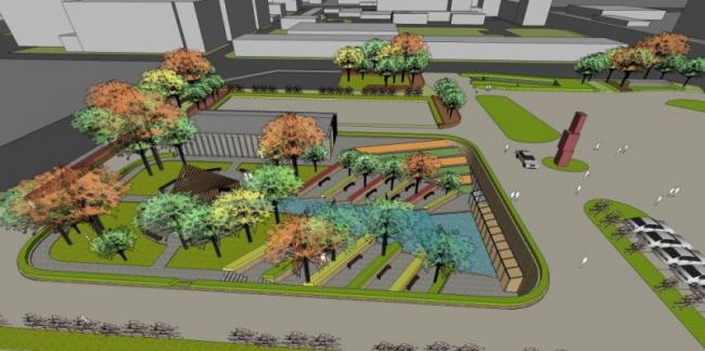 Sketchup景观模型|下沉广场景观,现代风格 Sketchup景观模型|下沉广场景观,现代风格