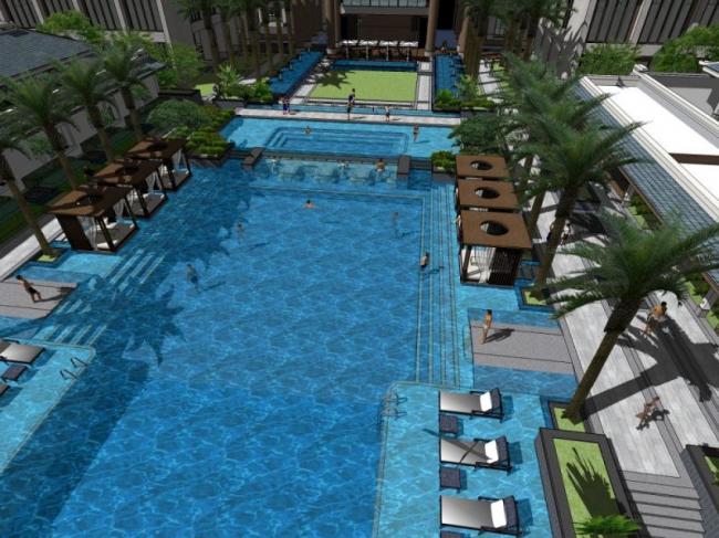 Sketchup景观模型|泳池景观,古典风格 Sketchup景观模型|泳池景观,古典风格