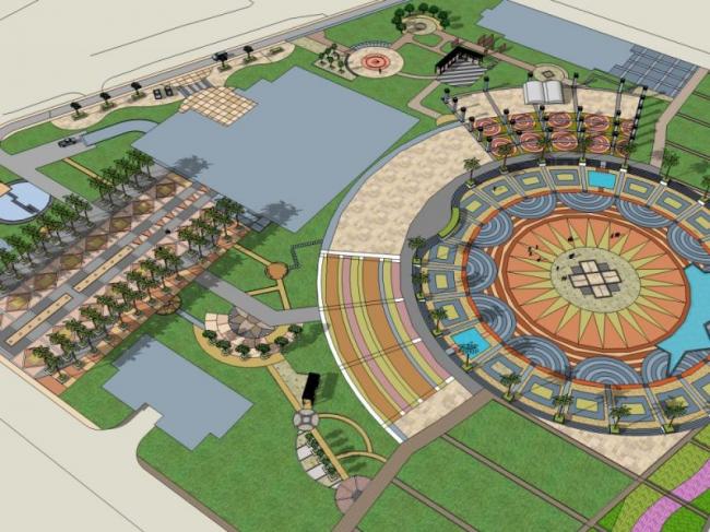 Sketchup景观模型|广场景观,古典风格 Sketchup景观模型|广场景观,古典风格