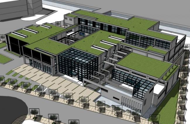 Sketchup文化模型|多层图书馆，文化建筑，现代风格-BIM建筑网