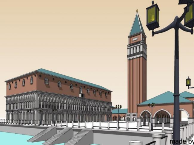 Sketchup景观模型|广场,古典风格 Sketchup景观模型|广场,古典风格