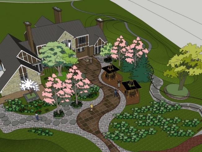 Sketchup景观模型|别墅景观,现代风格 Sketchup景观模型|别墅景观,现代风格