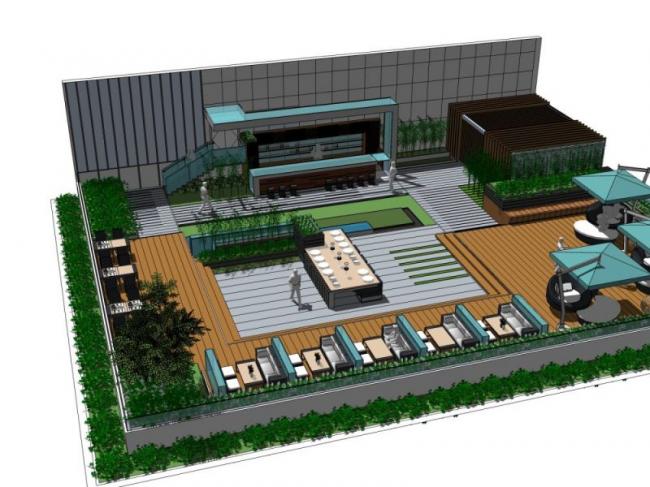 Sketchup景观模型|屋顶花园景观,现代风格 Sketchup景观模型|屋顶花园景观,现代风格