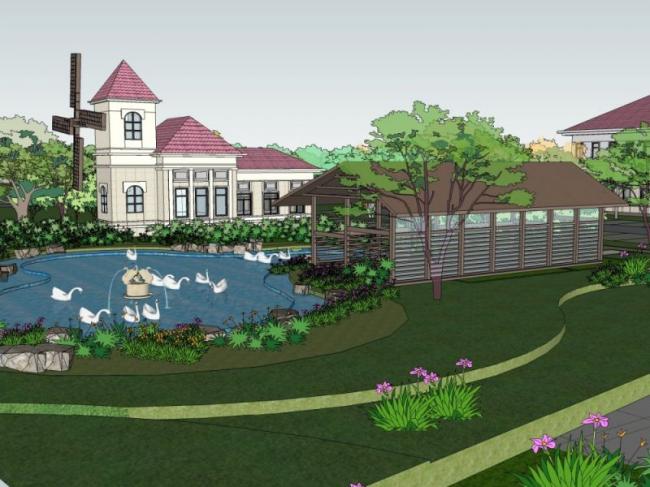 Sketchup景观模型|别墅景观,古典风格 Sketchup景观模型|别墅景观,古典风格