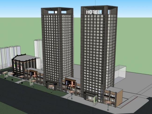 Sketchup酒店模型|高层酒店,现代风格 Sketchup酒店模型|高层酒店,现代风格