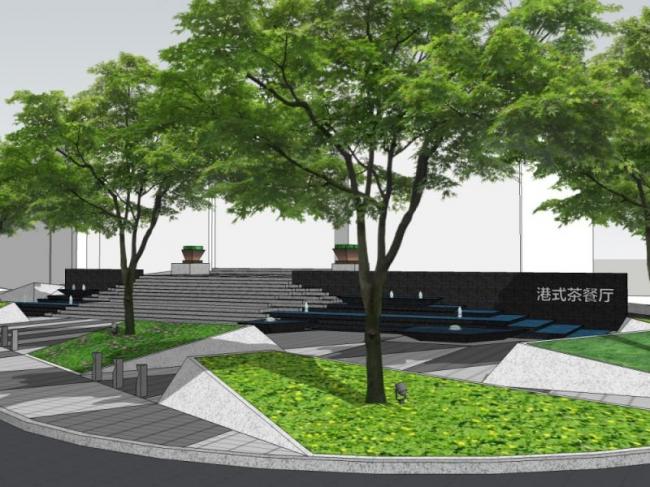 Sketchup景观模型|商业景观,现代风格 Sketchup景观模型|商业景观,现代风格