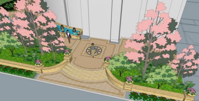Sketchup景观模型|商业景观,古典风格 Sketchup景观模型|商业景观,古典风格