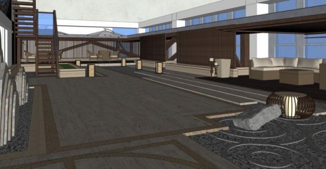 Sketchup景观模型|屋顶花园景观,现代风格 Sketchup景观模型|屋顶花园景观,现代风格