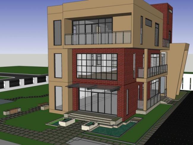 Sketchup办公模型|多层办公楼,现代风格 Sketchup办公模型|多层办公楼,现代风格