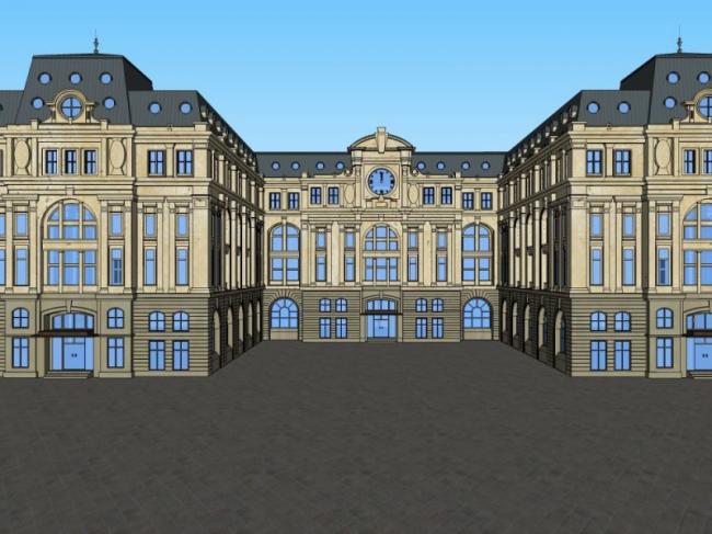 Sketchup办公模型|多层办公,欧式古典风格 Sketchup办公模型|多层办公,欧式古典风格