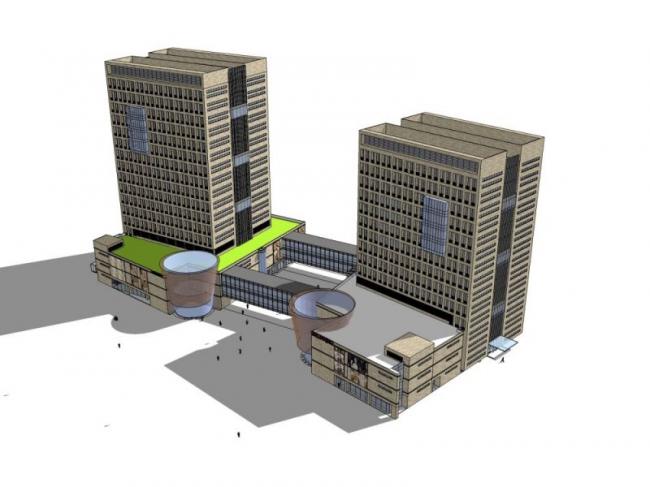 Sketchup办公模型|高层办公楼,现代风格 Sketchup办公模型|高层办公楼,现代风格