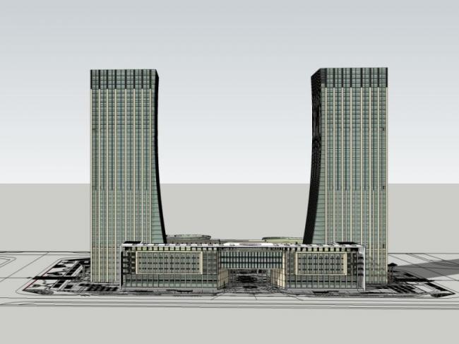 Sketchup办公模型|超高层办公楼,现代风格 Sketchup办公模型|超高层办公楼,现代风格