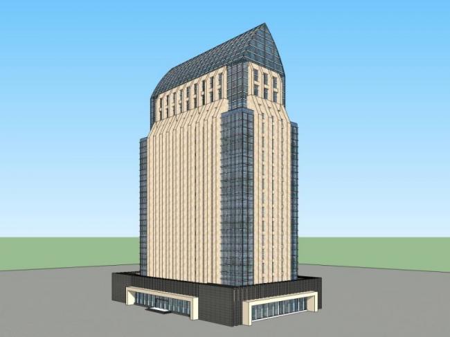 Sketchup办公模型|高层办公楼,现代风格 Sketchup办公模型|高层办公楼,现代风格